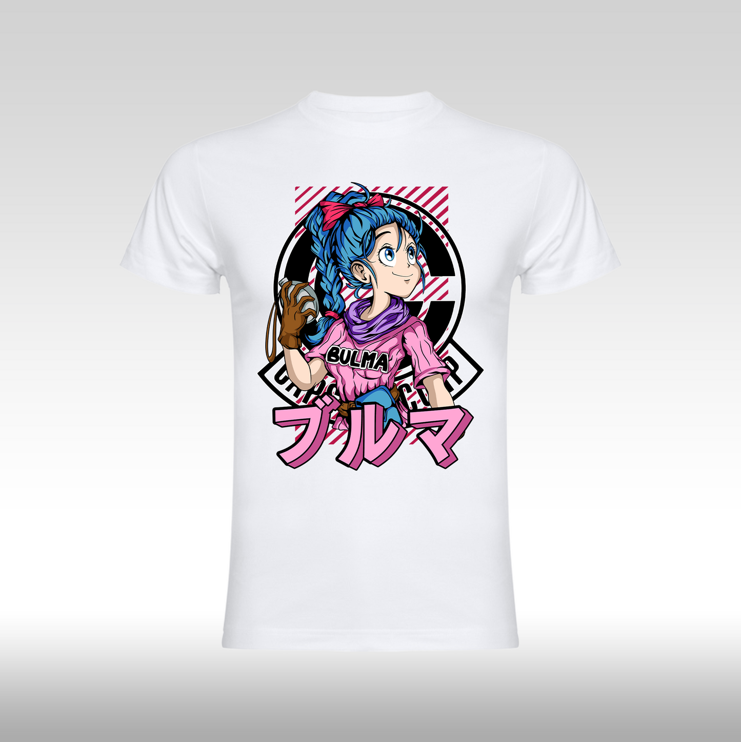 Tricou Alb personalizat bumbac anime "Bulma" streetwear