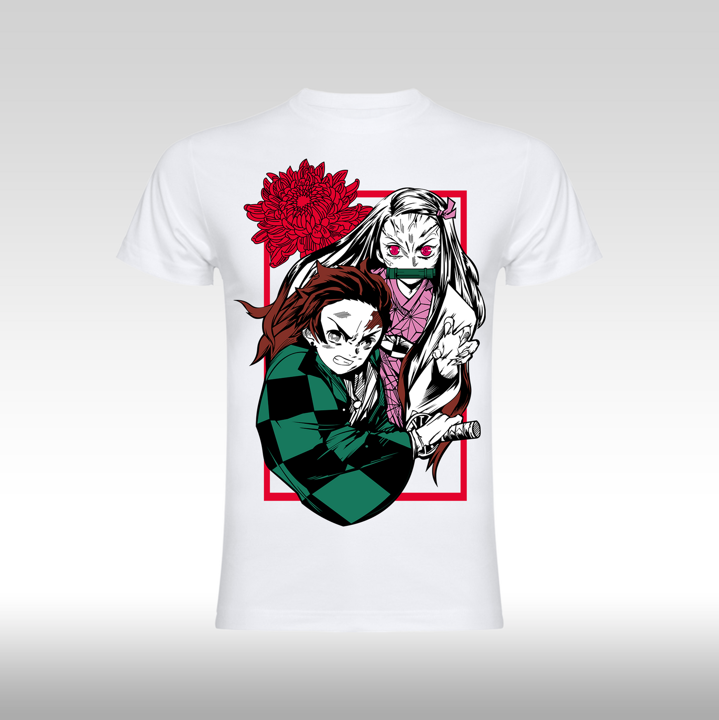 Tricou Alb personalizat bumbac anime "Demon Slayer: Nezuko Kamado" streetwear