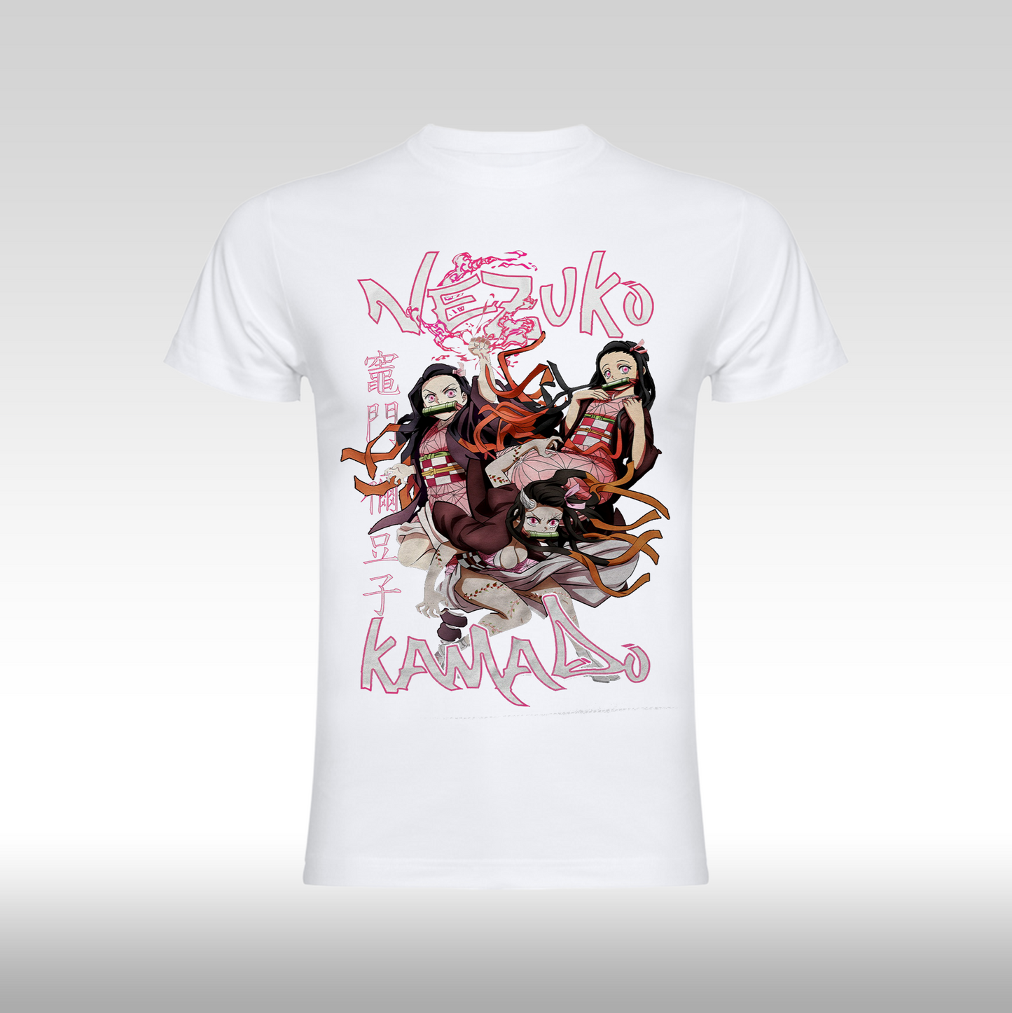 Tricou Alb personalizat bumbac anime "Demon Slayer: Nezuko Kamado" streetwear