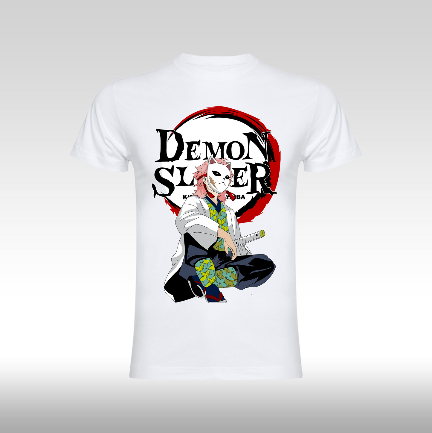 Tricou Alb personalizat bumbac anime "Demon Slayer: Sabito" streetwear