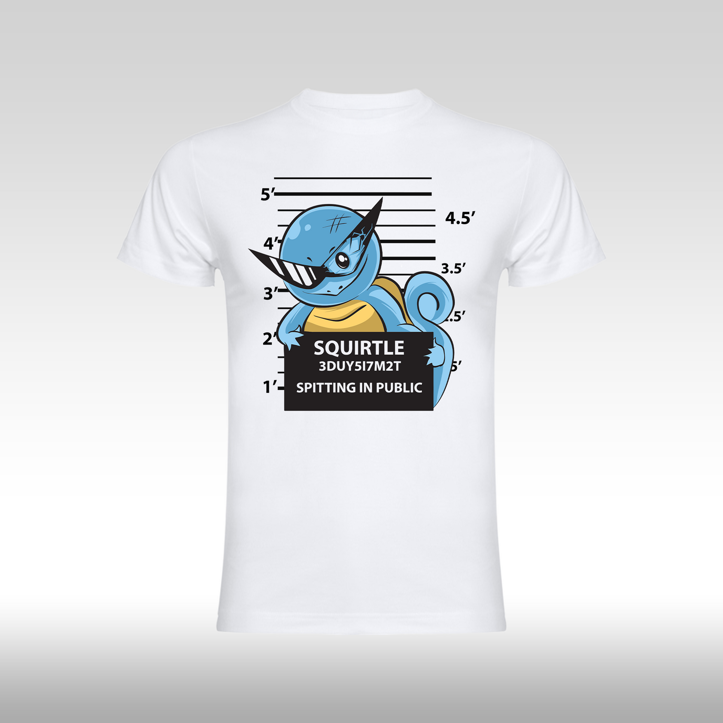 Tricou Alb personalizat bumbac anime "Pokemon Squirtle" streetwear