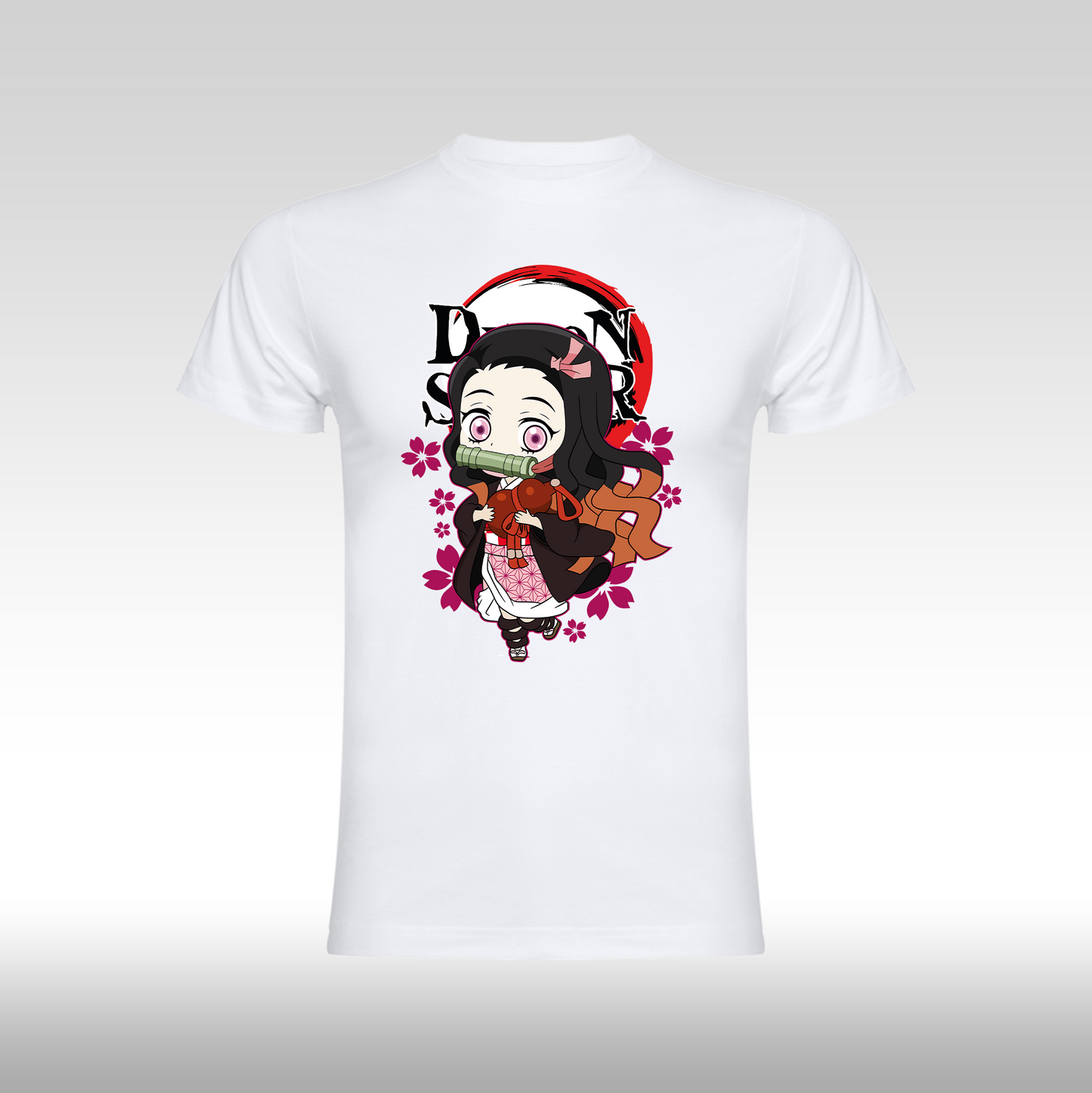 Tricou Alb personalizat bumbac anime "Demon Slayer: Kamado Nezuko" streetwear