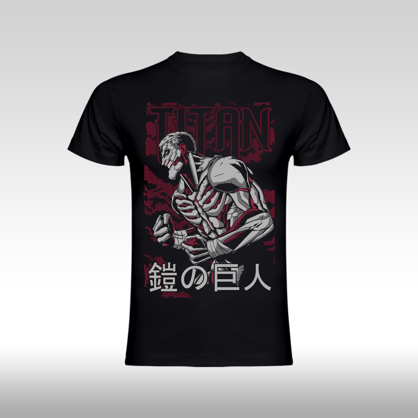 Tricou Negru personalizat bumbac anime "Attack On Titan" streetwear