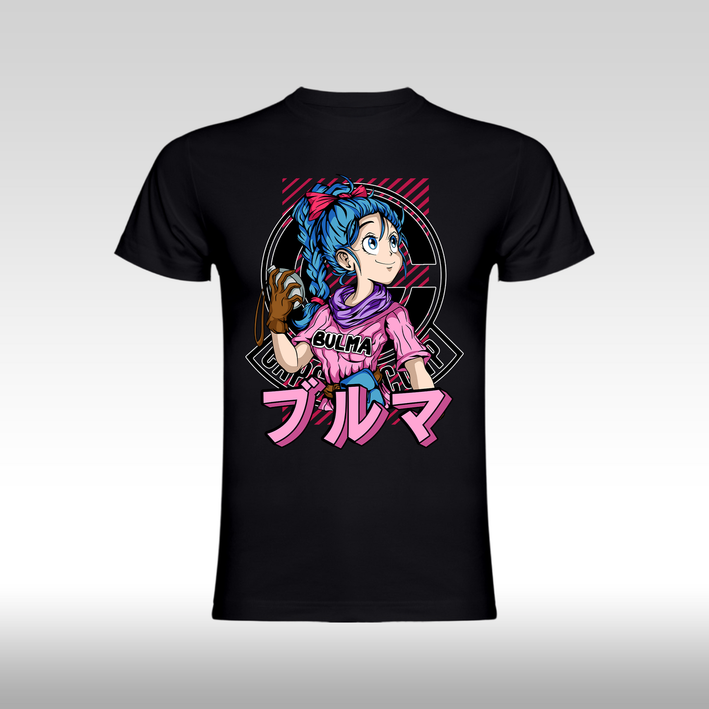 Tricou Negru personalizat bumbac anime "Bulma" streetwear