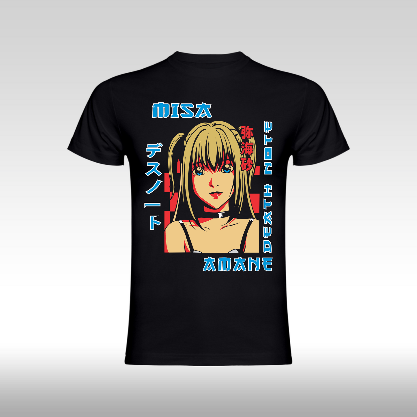 Tricou Negru personalizat bumbac anime "Death Note: Misa" streetwear