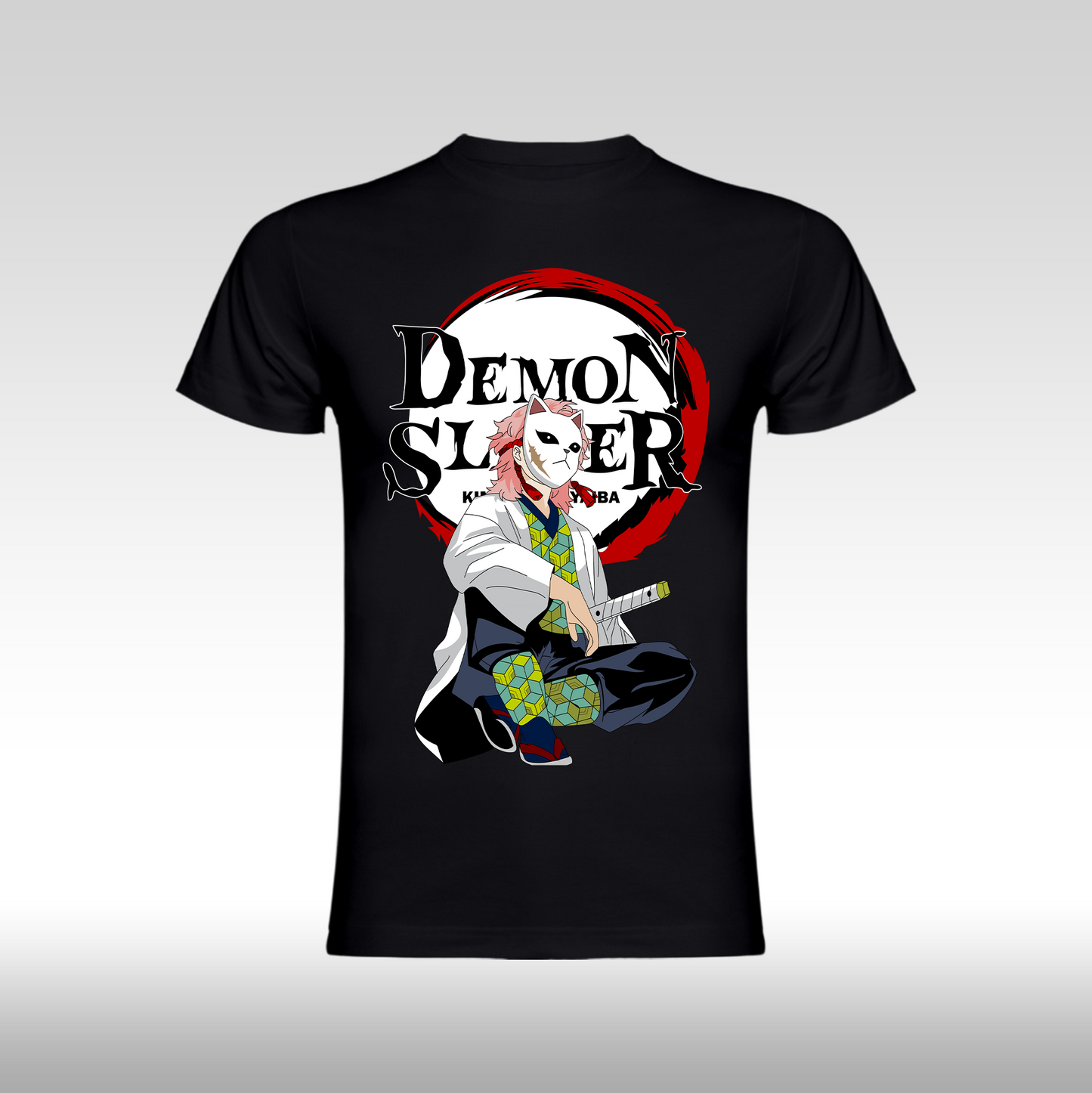 Tricou Negru personalizat bumbac anime "Demon Slayer: Sabito" streetwear