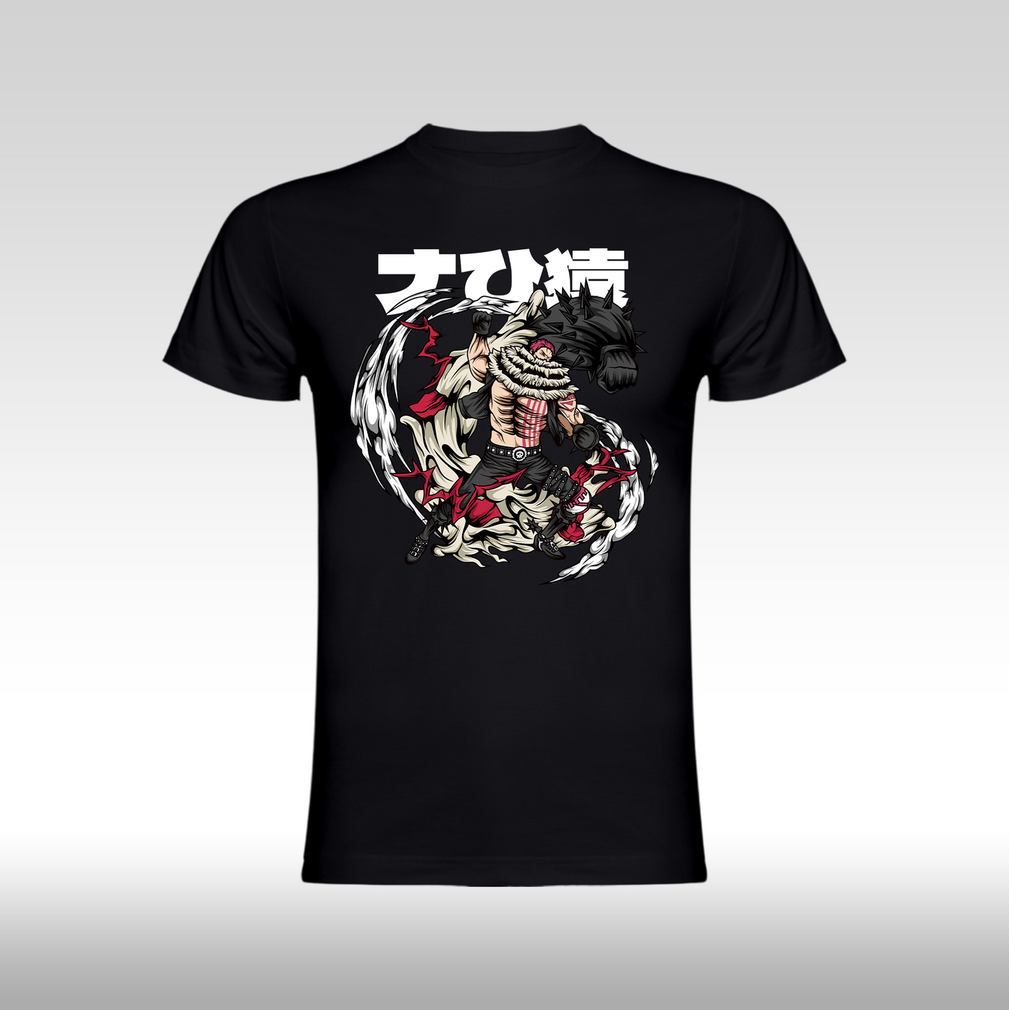 Tricou Negru personalizat bumbac anime "One Piece Katakuri" streetwear