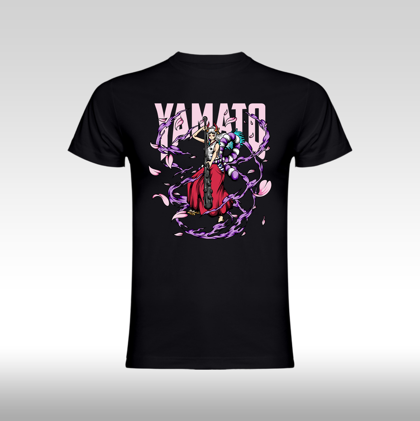 Tricou Negru personalizat bumbac anime "Yamato" streetwear
