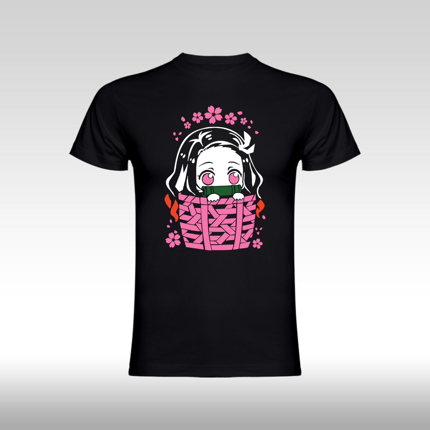 Tricou Negru personalizat bumbac anime "Kamado Nezuko" streetwear