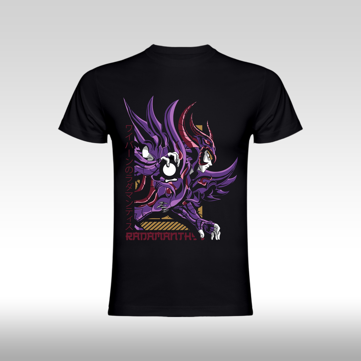 Tricou Negru personalizat bumbac anime "Radamanthys" streetwear