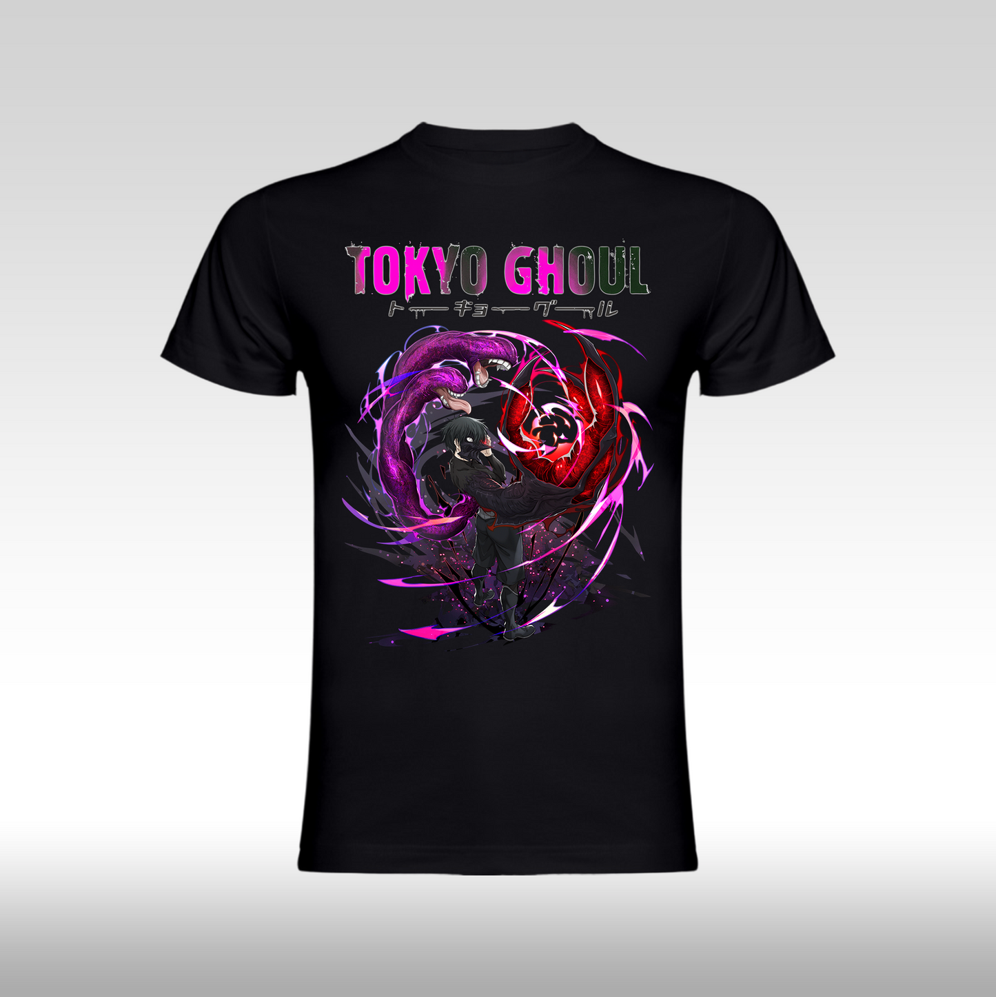 Tricou Negru personalizat bumbac anime "Tokyo Ghoul" streetwear