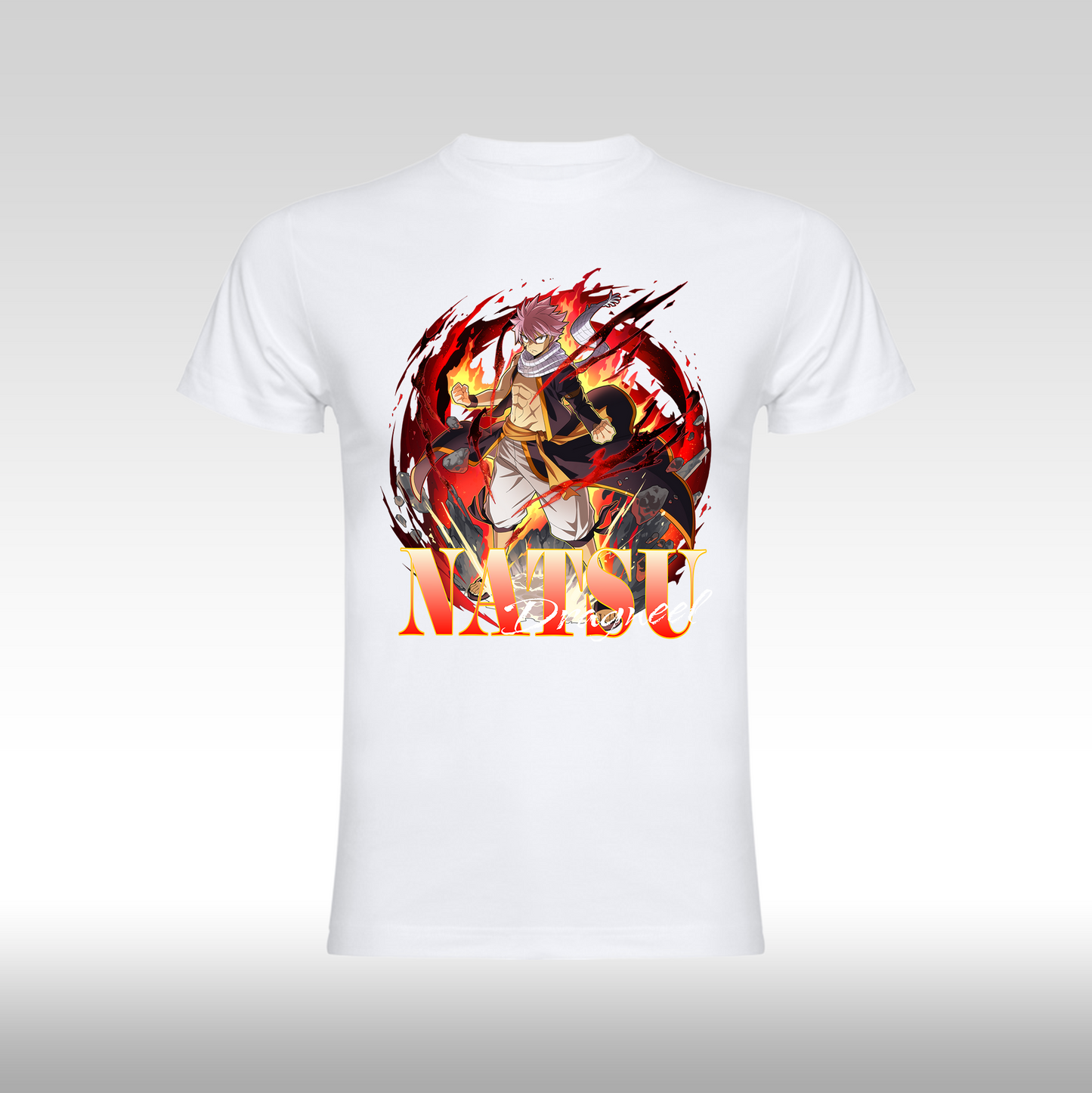 Tricou alb personalizat bumbac anime "Natsu" streetwear
