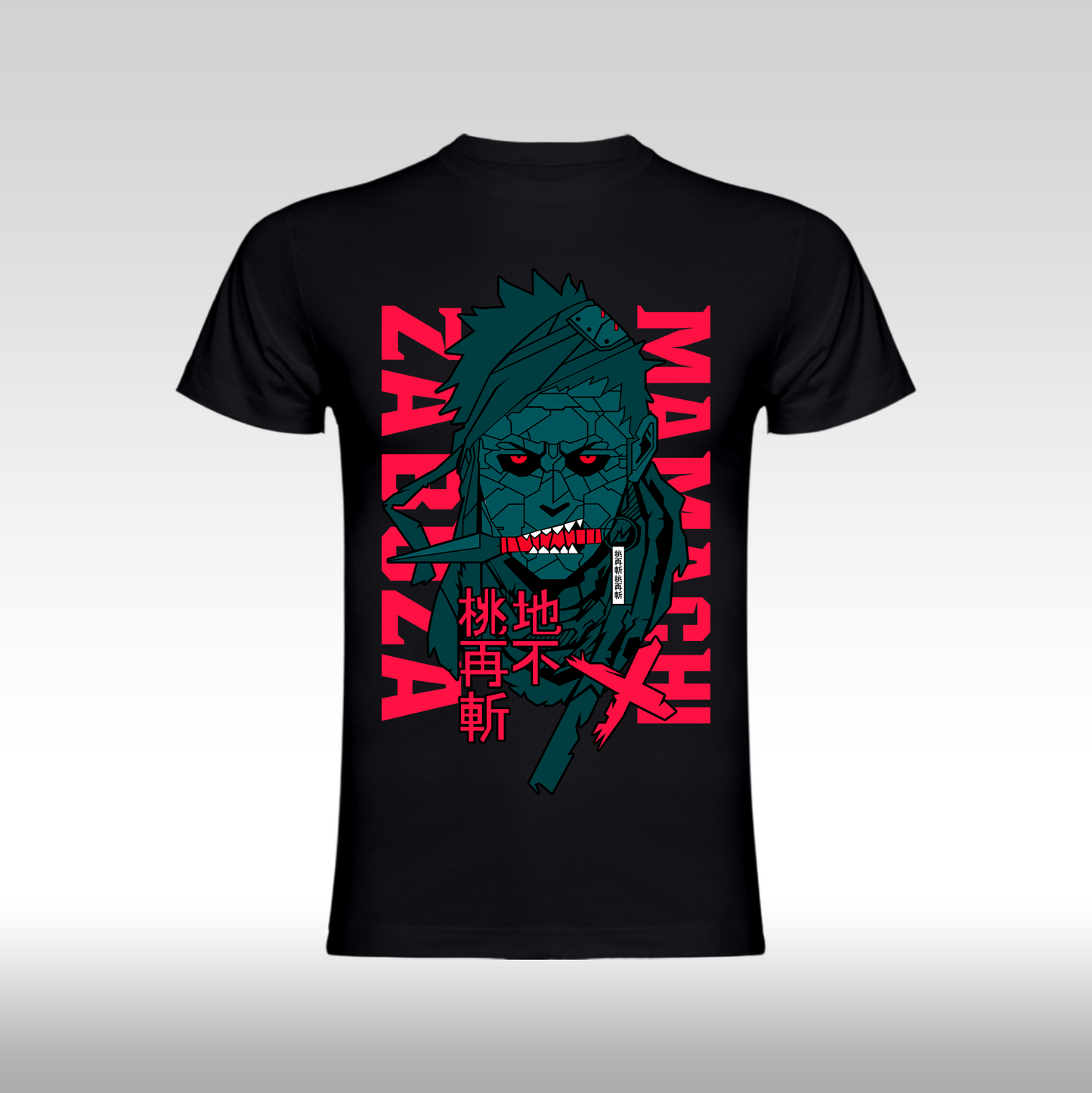 Tricou negru personalizat bumbac anime "Naruto: Momoichi Zabuza" streetwear