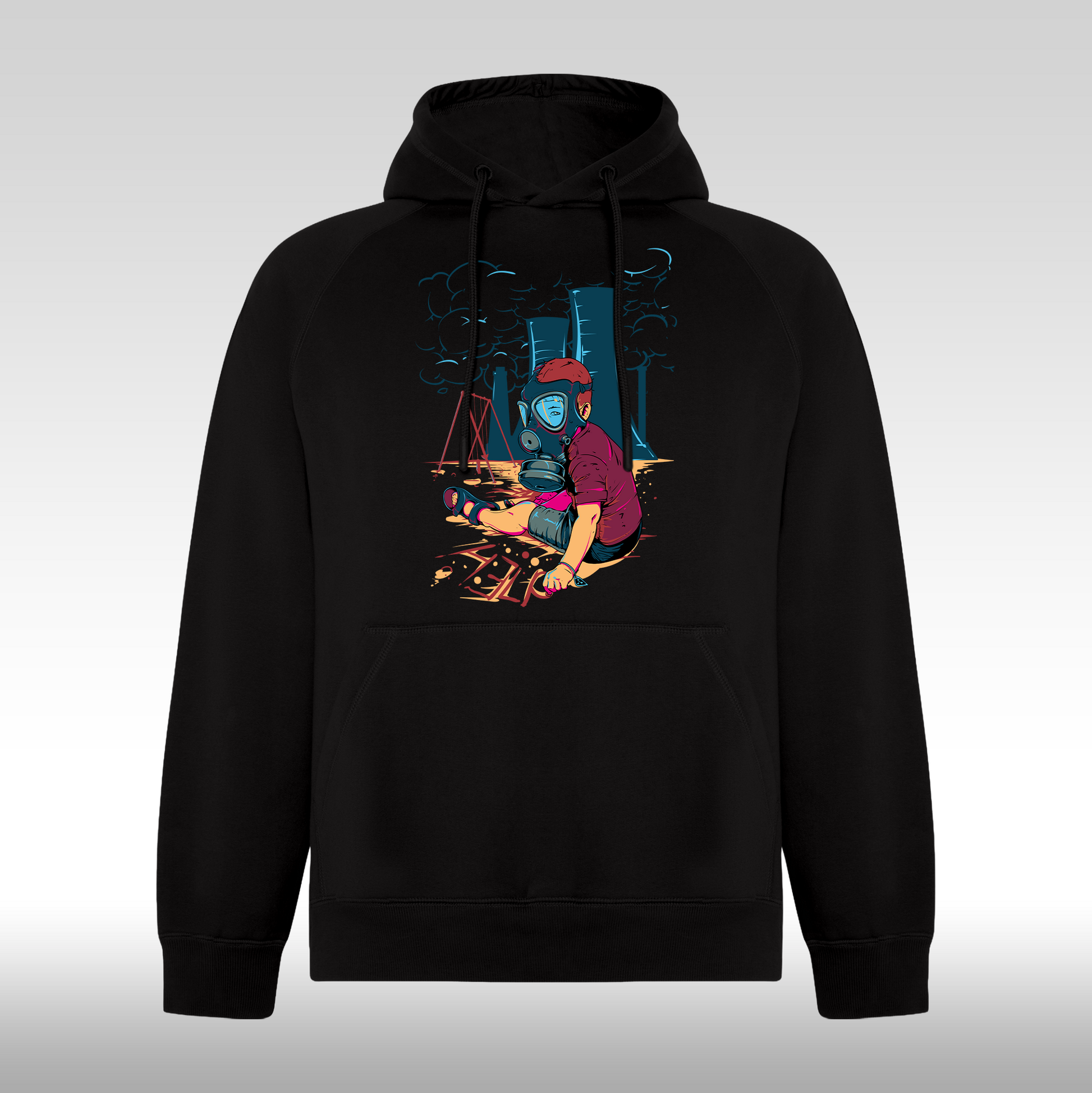 Hanorac Negru personalizat urban "Nuclear Survivor" streetwear
