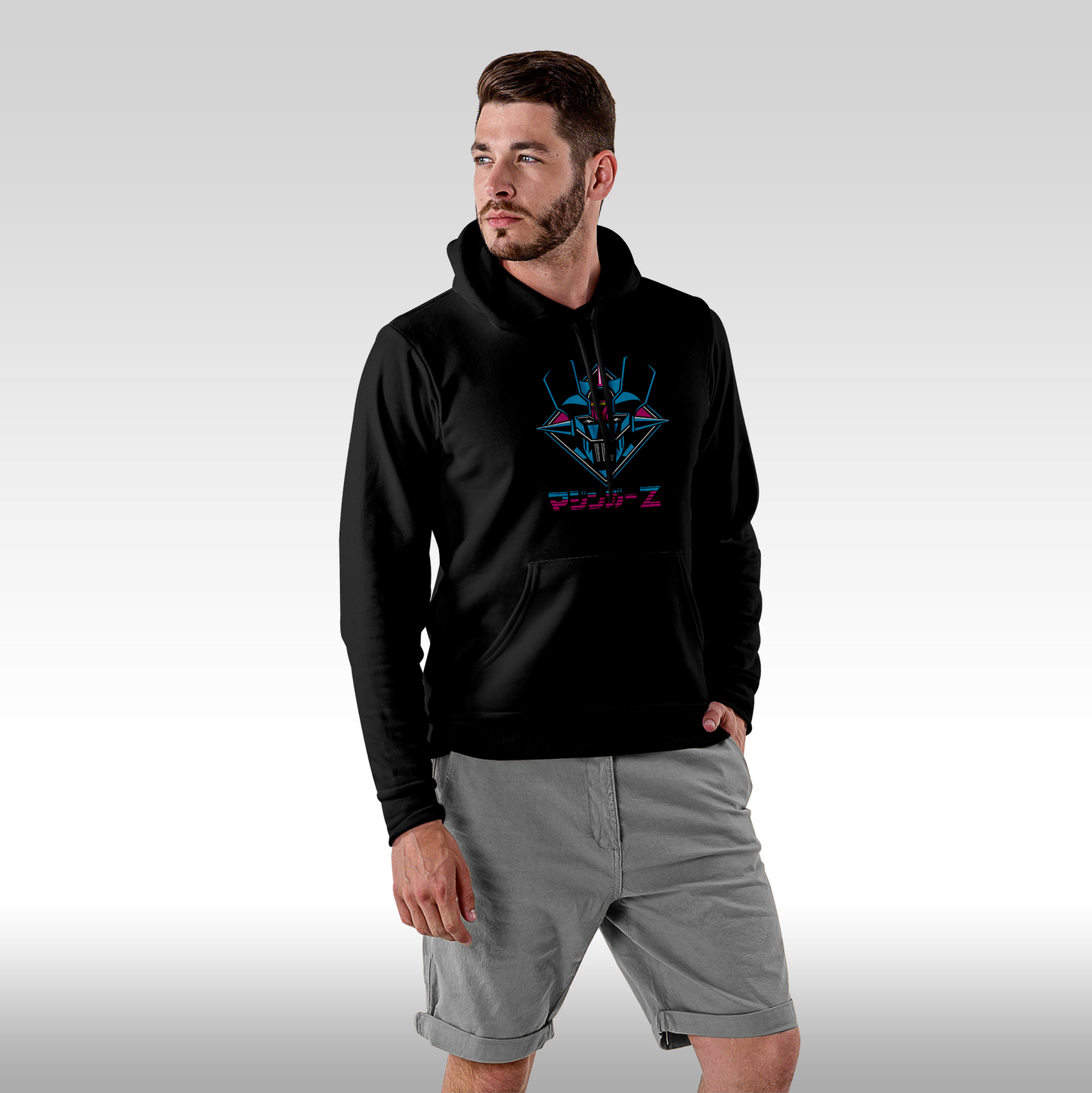 Hanorac Negru personalizat Fata Barbat anime "Mazinger Z" streetwear
