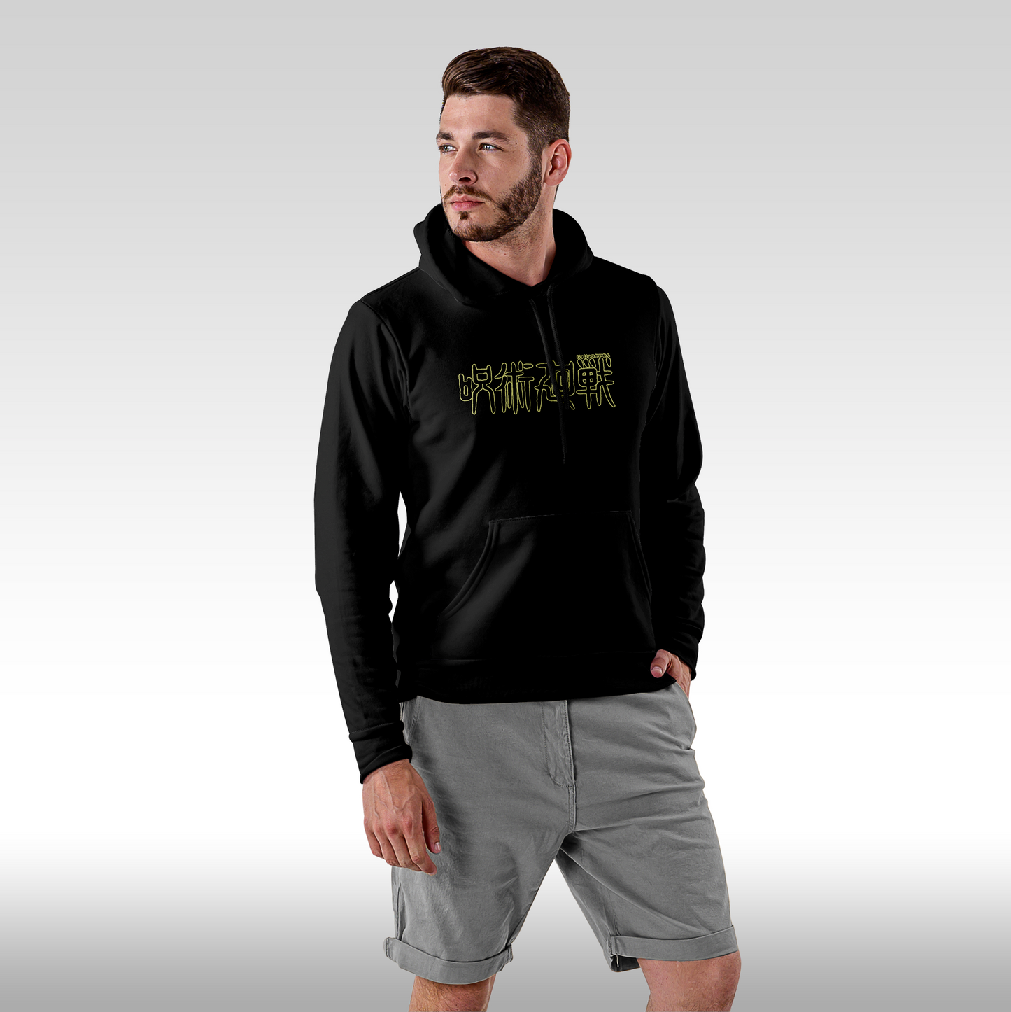 Hanorac Negru personalizat Fata barbat anime "Megumi Jujutsu" streetwear
