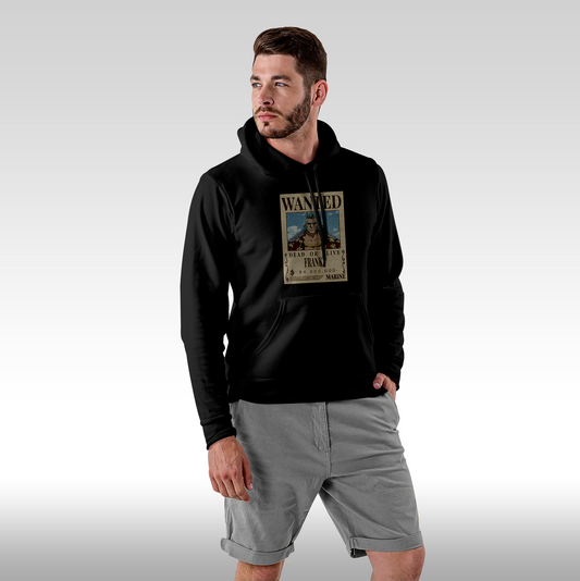 Hanorac Negru personalizat Fata Barbat anime "WANTED: Franky" streetwear
