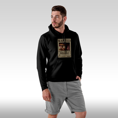 Hanorac Negru personalizat Fata Barbat anime "WANTED : Portgas D Ace" streetwear
