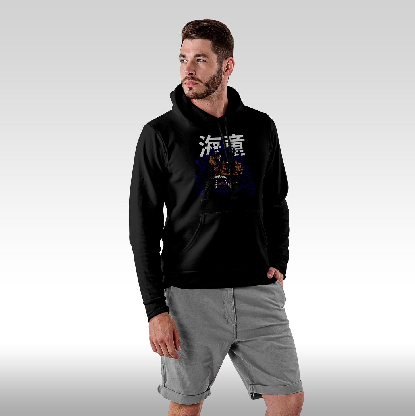 Hanorac Negru personalizat Fata Barbat anime "Kaido" streetwear
