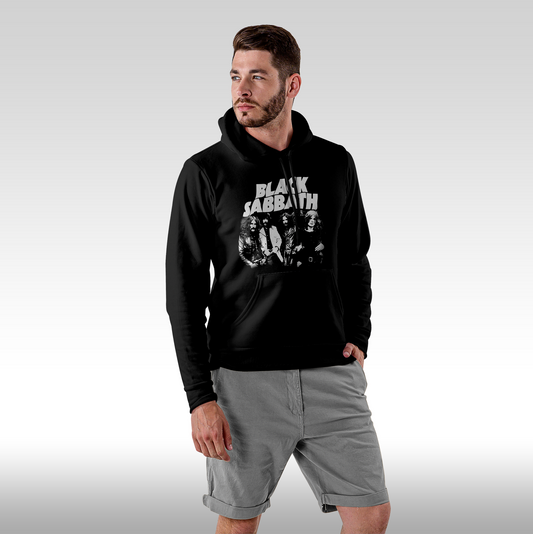 Hanorac Negru personalizat Fata Barbat rock "Black Sabbath THE END" streetwear
