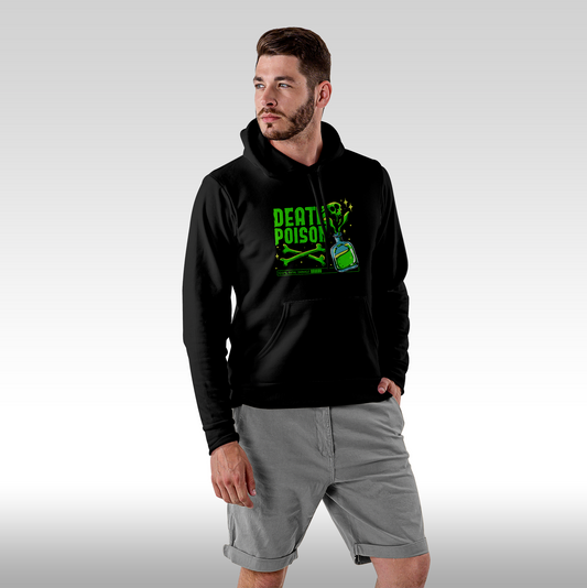 Hanorac Negru personalizat Fata Barbat urban "Death Poison" streetwear
