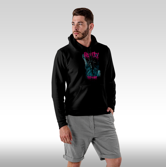 Hanorac Negru personalizat Fata Barbat urban "Liberty Forever" streetwear
