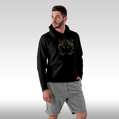Hanorac Negru personalizat Fata Barbat urban viking  "Norse Fury" streetwear
