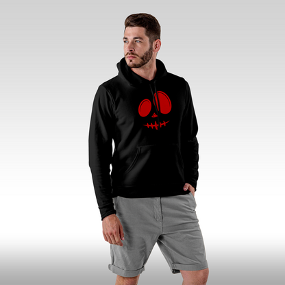 Hanorac Negru personalizat Fata Barbat urban "Red Smile" streetwear
