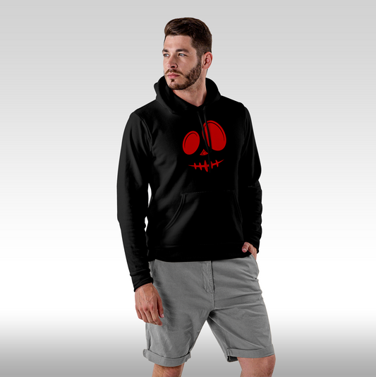 Hanorac Negru personalizat Fata Barbat urban "Red Smile" streetwear
