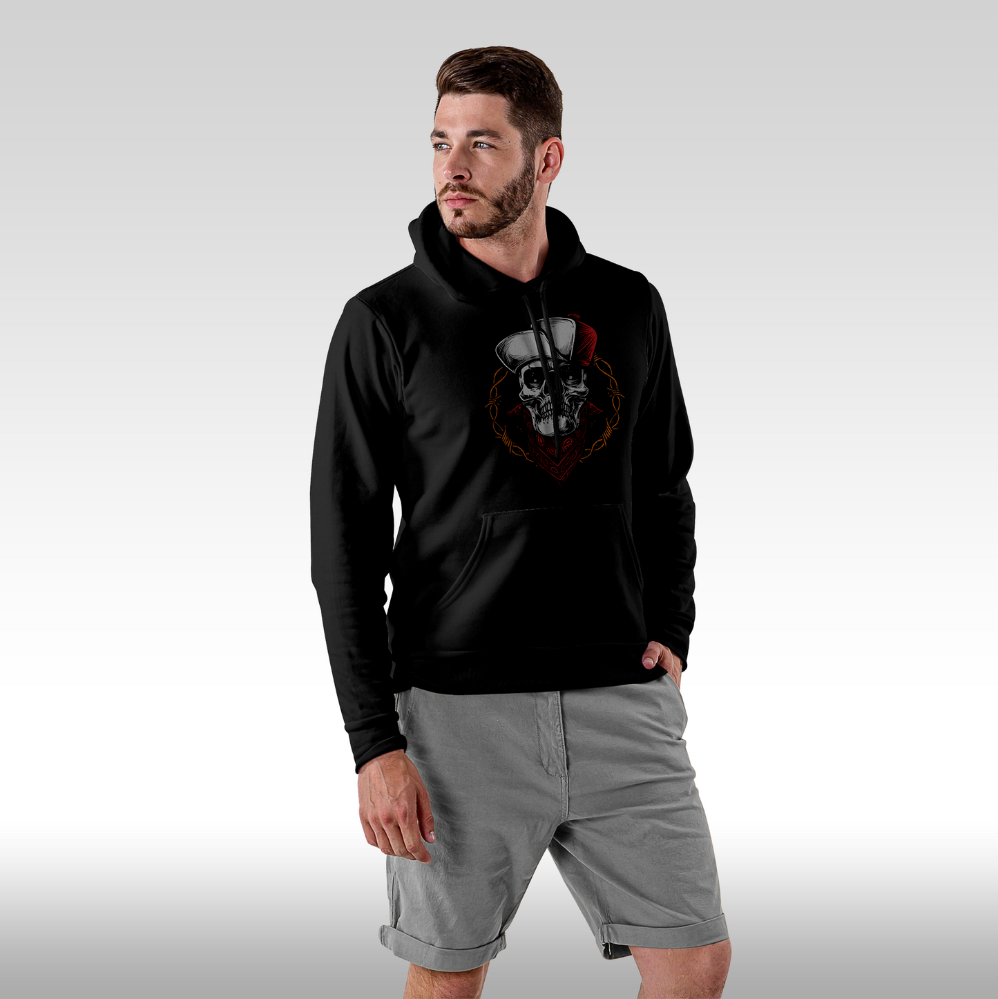 Hanorac Negru personalizat Fata Barbat urban "Street Phantom" streetwear
