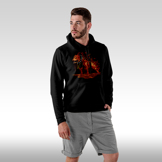 Hanorac Negru personalizat Fata Barbat urban caine "Hell Hound" streetwear
