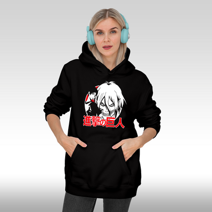 Hanorac Negru personalizat Fata dama anime "Eren Shingeki" streetwear
