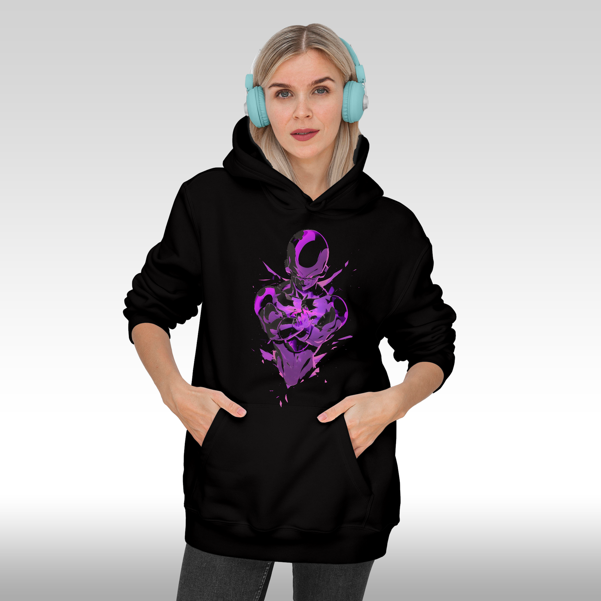 Hanorac Negru personalizat Fata Dama anime "Frieza" streetwear
