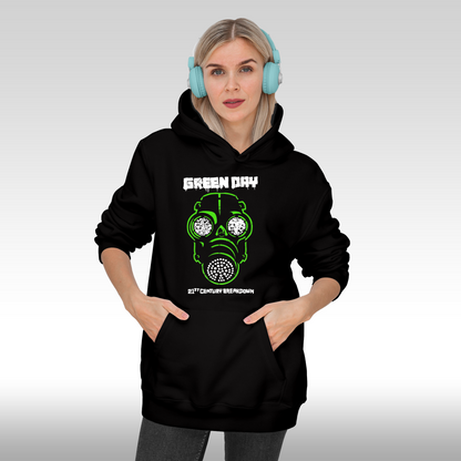 Hanorac Negru personalizat Fata dama punk rock "Green Day 21ST Century Breakdown" streetwear
