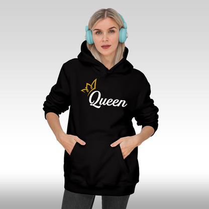 Hanorac Negru personalizat Fata Dama urban "Queen" streetwear
