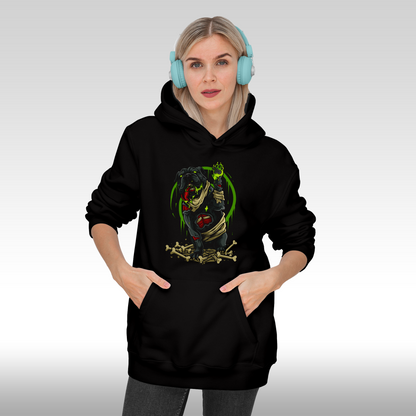 Hanorac Negru personalizat Fata dama urban "Pestilence Dog" streetwear
