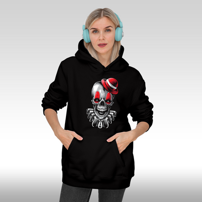 Hanorac Negru personalizat Fata dama urban "Skull Clown" streetwear
