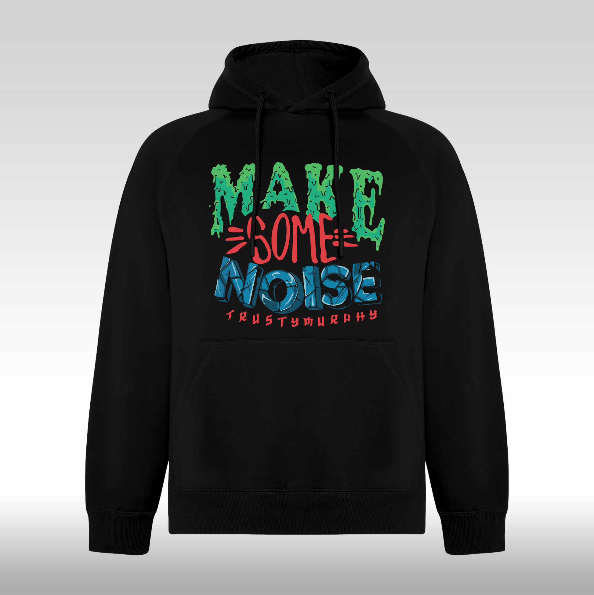 Hanorac Negru personalizat Fata urban "Make Some Noise" streetwear
