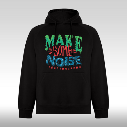 Hanorac Negru personalizat Fata urban "Make Some Noise" streetwear

