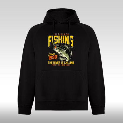 Hanorac Negru personalizat pescar "Fishing Since 1990" streetwear
