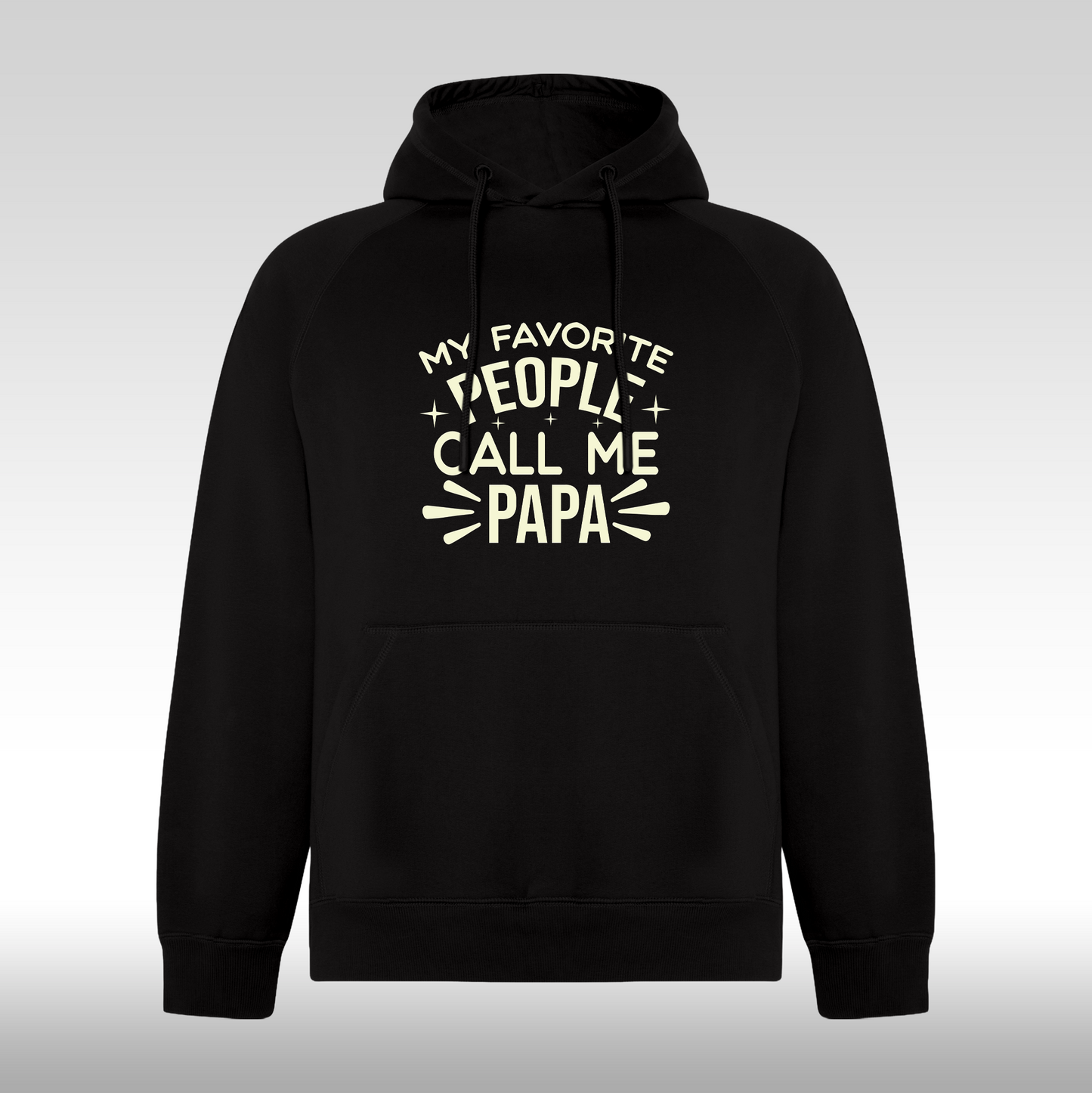 Hanorac Negru personalizat tata "My Favorite People Call Me Papa" streetwear
