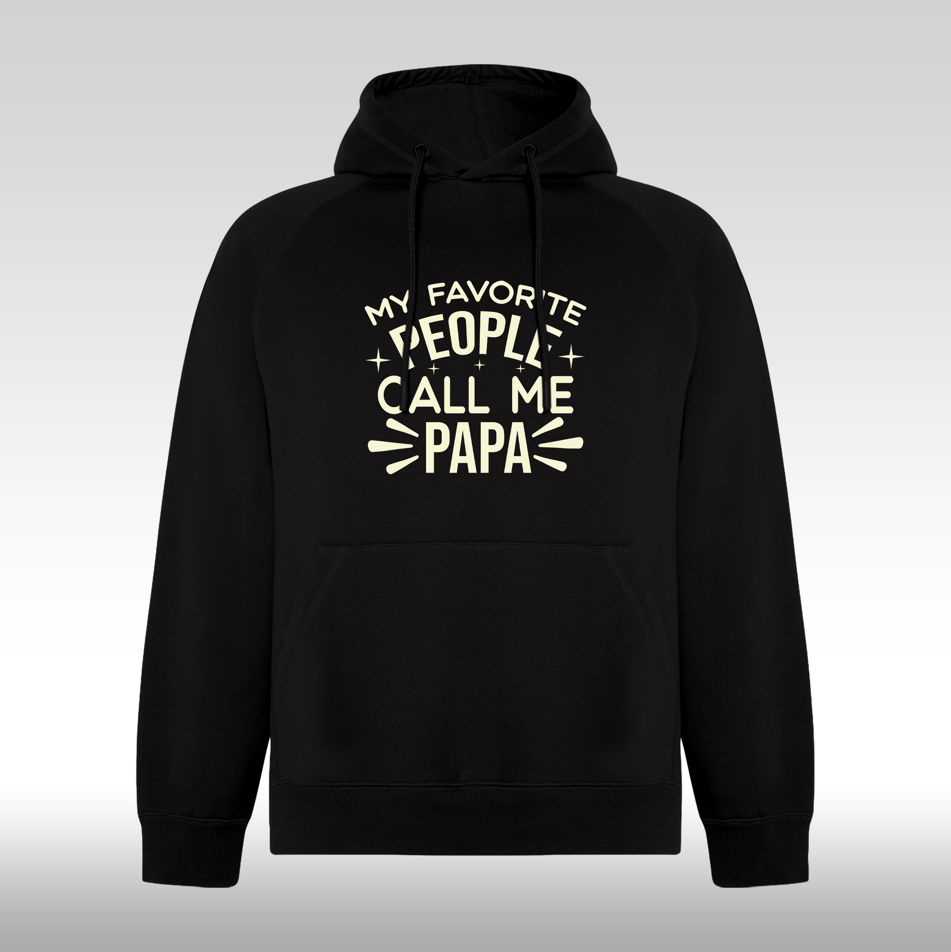 Hanorac Negru personalizat tata "My Favorite People Call Me Papa" streetwear
