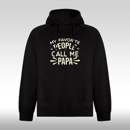 Hanorac Negru personalizat tata "My Favorite People Call Me Papa" streetwear
