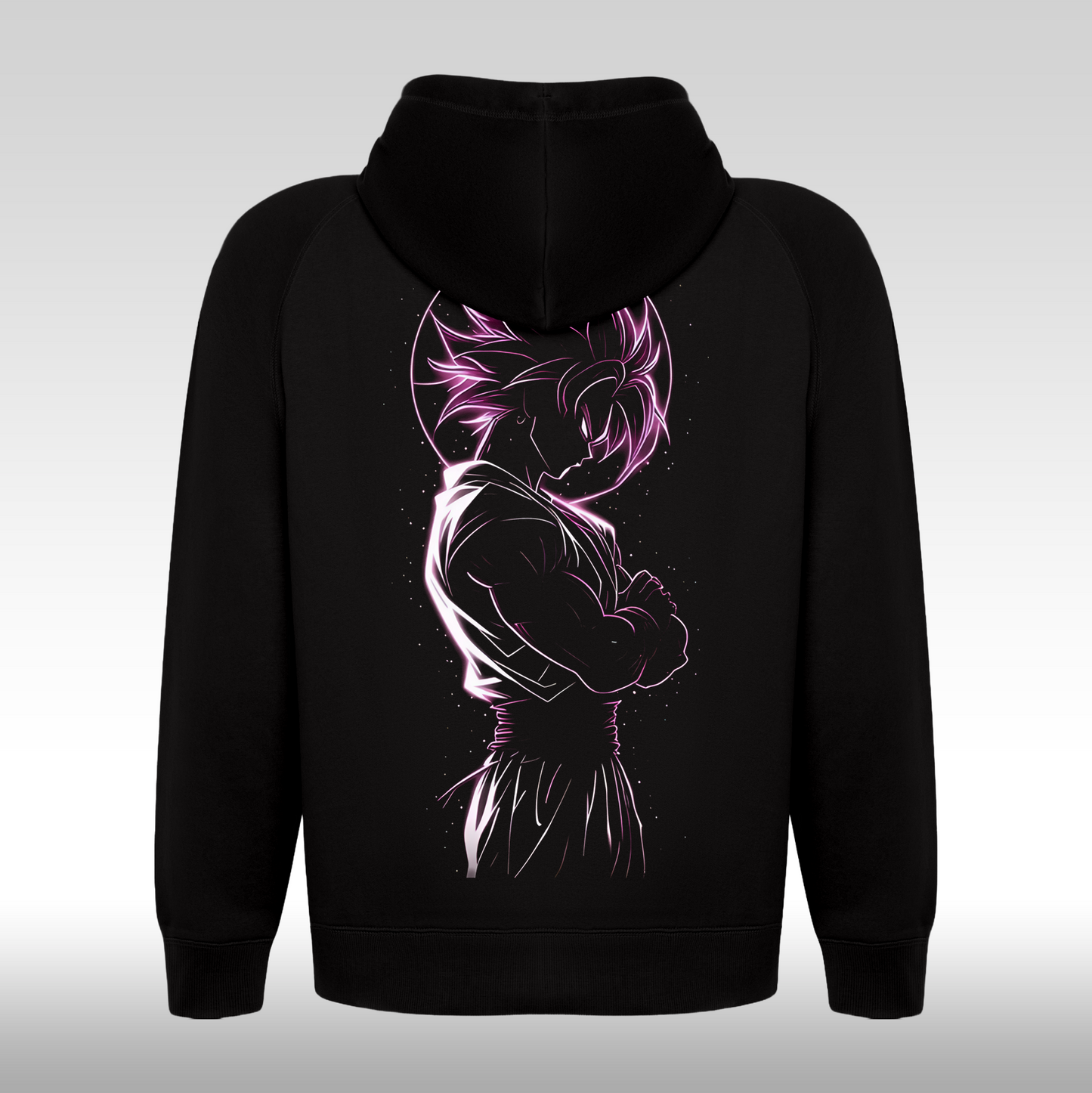 Hanorac Negru personalizat Spate anime "Black Goku" streetwear
