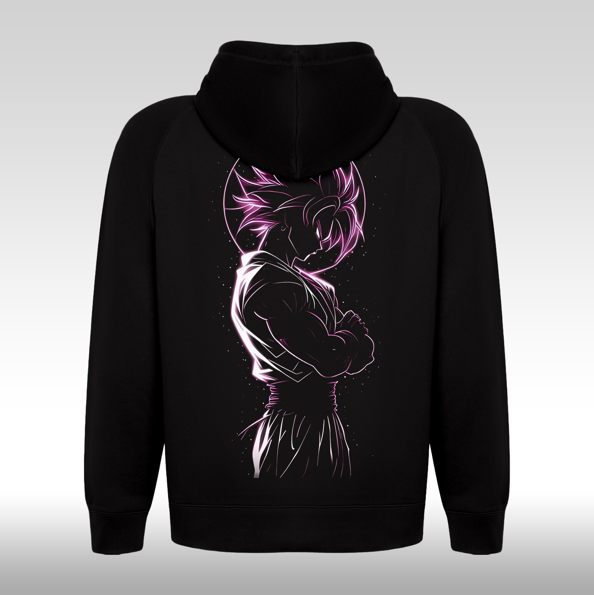 Hanorac Negru personalizat Spate anime "Black Goku" streetwear
