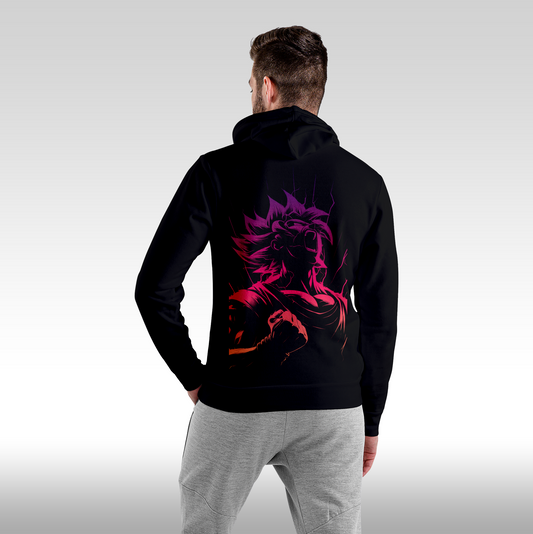 Hanorac Negru personalizat Spate Barbat anime "Goku" streetwear
