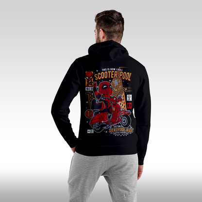 Hanorac Negru personalizat Spate Barbat urban "Deadpool" streetwear
