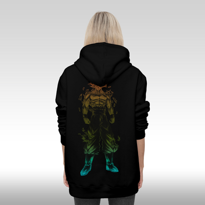 Hanorac Negru personalizat Spate dama anime "Legendary Goku" streetwear
