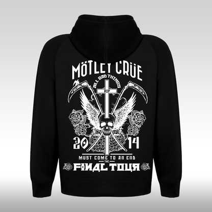 Hanorac Negru personalizat Spate rock "Motley Crue All Bad Things" streetwear
