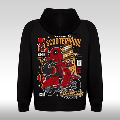 Hanorac Negru personalizat Spate urban "Deadpool" streetwear
